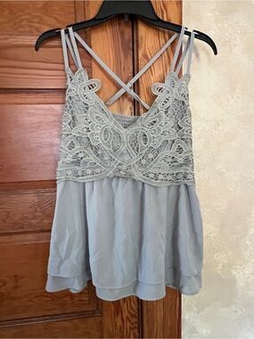 Feager Women’s Boho Chic Country Festival Spaghetti Strap Babydoll Blouse Size L